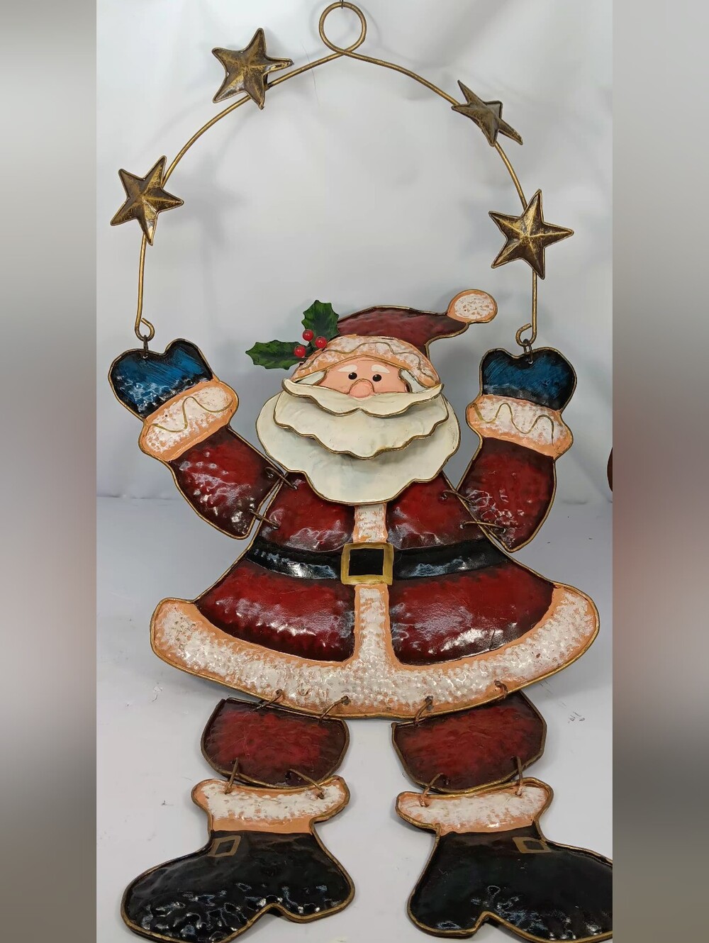 Festive Red Santa Wall Hanging - Holiday Home Decor